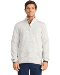 Izod - Button Mock Sweater - Lyst