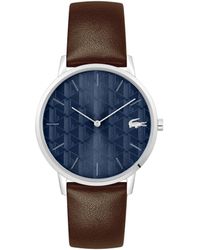 Lacoste - Crocorigin 2h Quartz Water-resistant Fashion Watch With Brown Leather Strap - Lyst
