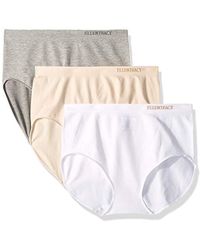3 Pack ELLEN TRACY Womens Full Brief Seamless Logo Panties