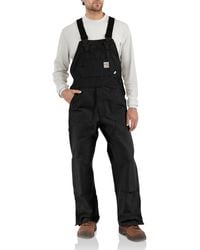 Carhartt - Flame-resistant Duck Bib Overall-black-40 X 28 - Lyst