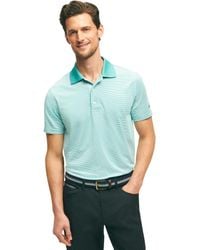 Brooks Brothers - Regular Fit Performance Stretch Short Sleeve Mini Stripe Golf Polo Shirt - Lyst