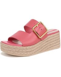 Franco Sarto - S Taziana Espadrille Wedge Sandal Strawberry Pink Leather 6.5 M - Lyst