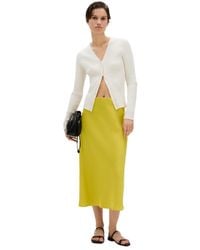 Calvin Klein - Matte Satin Midi Skirt - Lyst