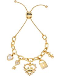 Juicy Couture - Goldtone Adjustable Charm Slider Bracelet - Lyst