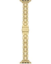Kate Spade - Women's Gold-tone Pavé Stainless Steel Bracelet Band For Apple Watch® - Lyst