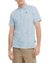 Champion - , Comfortable Athletic, Best Polo T-shirt For , Liquid Marble/sky Blue With Taglet, Medium - Lyst