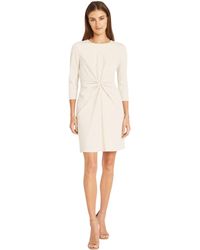 Donna Morgan - Sleek And Simple 3/4 Sleeve Shift Center Ruching Flattering Detail | Work Dress For - Lyst