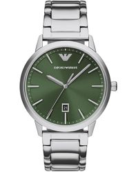 Emporio Armani - Three-hand Date Silver-tone Stainless Steel Bracelet Watch - Lyst