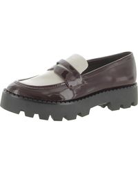 Franco Sarto - S Balin Lug Sole Chunky Loafer Burgundy And Cream Patent 6 M - Lyst