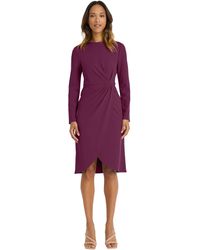 Maggy London - Long Sleeve Wrap Cocktail - Lyst