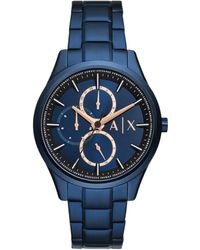 Emporio Armani - Armani Exchange A|x Multifunction Blue Stainless Steel Watch - Lyst