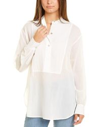 Vince - S Easy Bib Front Button Down,optic White,xx-small - Lyst