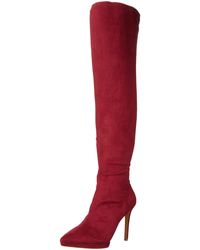jessica simpson red over the knee boots