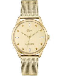 Lacoste - Gemala Watch Collection: Playfully Elegant Crystal Indexes In Ionic Gold Plated Timepiece - Lyst