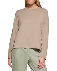 DKNY - Long Sleeve Layering Crewneck Sportswear Top - Lyst