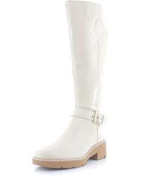 Naturalizer - S Darry Tall Water Repellent Knee High Boot Porcelain Beige Leather 12 M - Lyst
