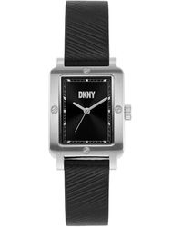 DKNY - City Rivet Quartz Stainless Steel And Leather Three-hand Dress Watch - Lyst