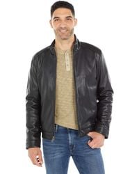 Cole Haan - Signature Zip Front Faux Leather Moto Jacket - Lyst