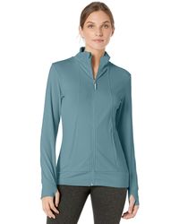 Jockey Womens Active Lightweight Mock Neck Zip Up Jacket Sweatshirt