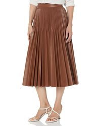 BCBGMAXAZRIA - Faux Leather Pleated Skirt With Back Zipper - Lyst