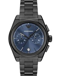 Emporio Armani - Chronograph Gunmetal Gray Stainless Steel Bracelet Watch - Lyst