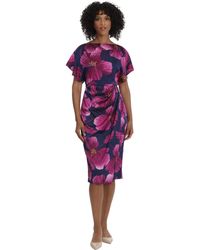 Maggy London - Boat Neck Flutter Sleeve Dress Occasion Event Guest Of - Lyst