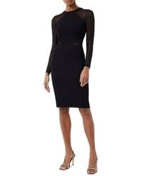 French Connection - Viven Panelled Jersey Long Sleeve Dress Cocktail - Lyst