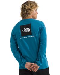 The North Face - 's Core Box Long Sleeve Nse Tee | T-shirt With Ribbed Collar & Cuffs For Durability Dusk Blue - Lyst