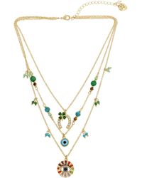 Betsey Johnson - S Lucky Charm Layered Necklace - Lyst