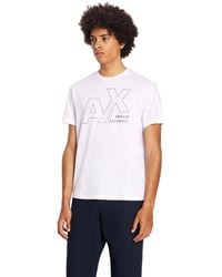 Emporio Armani - A | X Armani Exchange Regular Fit Crew Neck Mercerized Cotton Jersey Outline Logo Tee - Lyst