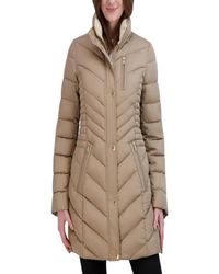 Laundry by Shelli Segal - Puffer Jacket With Fur Strip Hood - Lyst