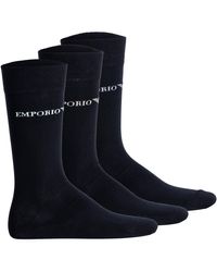 Emporio Armani - , 3-pack Short Socks, Black/black/black, One Size - Lyst