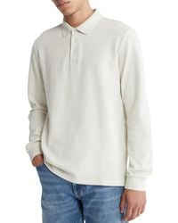 Calvin Klein - Long Sleeve Smooth Cotton Polo Shirt - Lyst