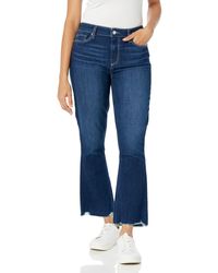 PAIGE - Shelby Mid Rise Cropped Flare Jean - Lyst