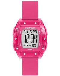 Skechers - Sawtelle Digital Pink Silicone Watch - Lyst