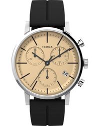 Timex - Black Strap Champagne Dial Stainless Steel - Lyst
