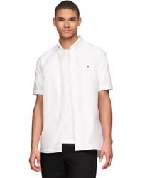 Tommy Hilfiger - Heritage Oxford Regular Short Sleeve Shirts Optic White - Lyst