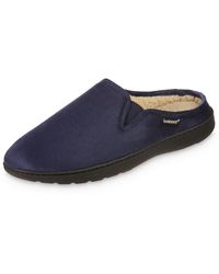 Isotoner - , Advanced Gel Infused Memory Foam Microsuede Vincent Hoodback Eco Comfort Recycled Slippers Clog, Navy Blue, 9.5-10.5 - Lyst