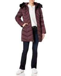 Tahari - T Mid-length Quilted Puffer Coat With Attached Hood - Lyst