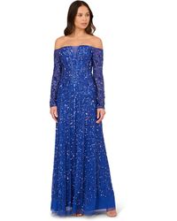 Adrianna Papell - Beaded Off Shoulder Dress - Lyst