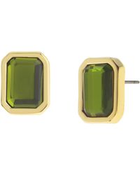 Steve Madden - Olivine Stone Gem Stud Earrings - Lyst