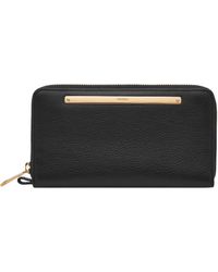 Fossil - Liza Leather Wallet Zip Around Clutch With Wristlet Strap - Lyst