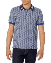 Lacoste - Short Sleeve Allover Monogram Polo Shirt - Lyst
