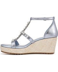 Naturalizer - S Serena Strappy Wedge Sandal Light Blue Metallic 11 M - Lyst