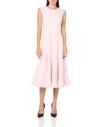 Eliza J - Cap Sleeve Crew Neck Jacqaurd Midi Dress - Lyst