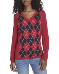 Tommy Hilfiger - Sportswear Argyle V-neck Ivy Sweater - Lyst