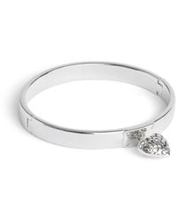 COACH - Signature Quilted Heart Charm Bangle Bracelet - Lyst