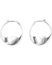 Lucky Brand - Silver-tone Modern Twist Hoop Earrings - Lyst