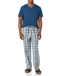 Amazon Essentials - Schlafanzug Hose aus Baumwollpopeline T-Shirt aus Baumwolljersey - Lyst
