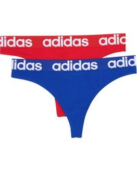 adidas - Comfort Cotton Thong Underwear Panty-2 Pack - Lyst